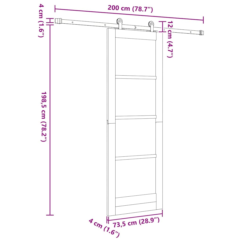 ORKDAL Sliding Door Natural 73.5 X 198.5 Cm