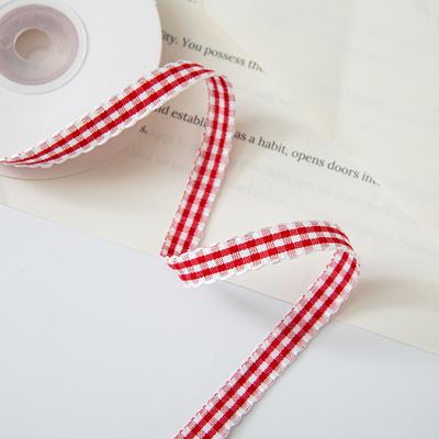 10 Yards/Rulo Buket Fiyonk Şeker Renkli Dantel Kareli Kendin Yap Dalgalı Kenarlı 1CM Kareli Kurdele Saç Aksesuarları Hediye Pasta Kutusu Dekorasyonu