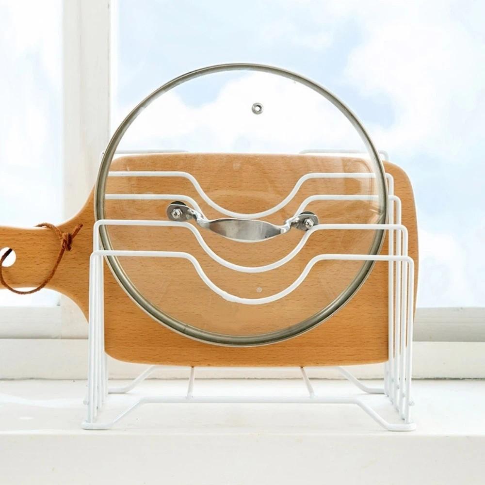 Hollow Design Pan Lid Organizer Multifunctional Cutting Board Holder Kitchen Storage Rack  Cabinet