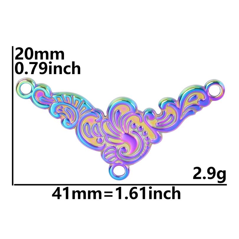 Fashion Rainbow Color Stainless Steel Butterfly Charms For Jewelry Making Supplies Animal Pendant Charm Bee Wolf Insect Findings