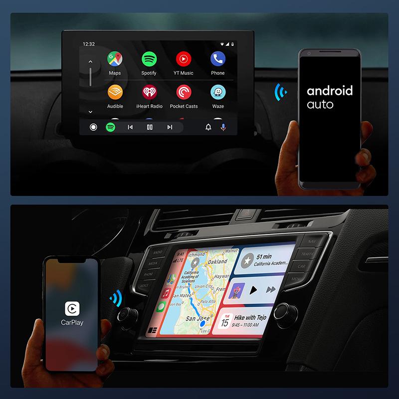 Wireless 2-in-1 Car-mounted Navigation Music Radio Box with Android Auto and Apple CarPlay