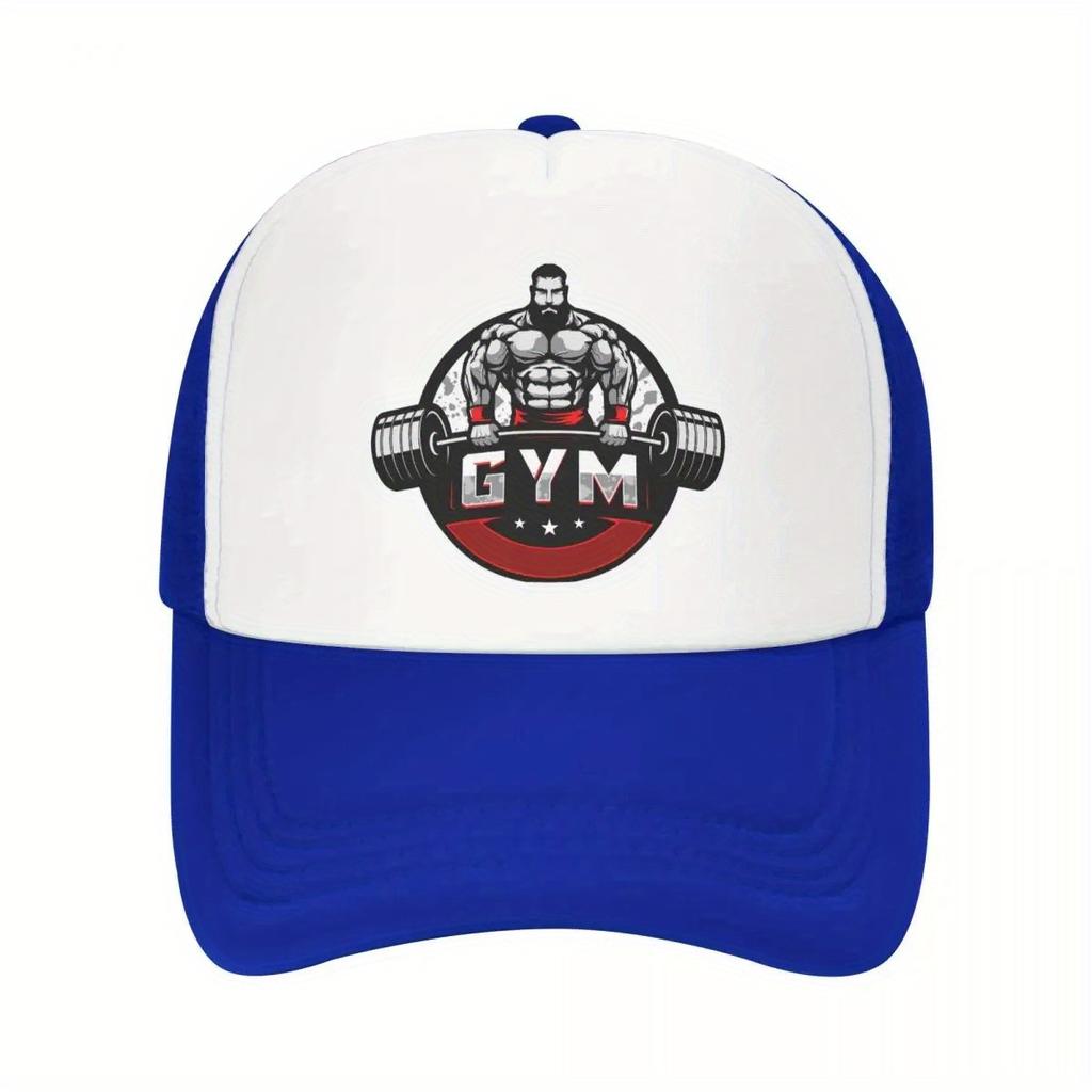 Bodybuilding Gym Graphic Trucker Hat Weightlifting Fitness Baseball Cap Adjustable Snapback Mesh Hat for Men