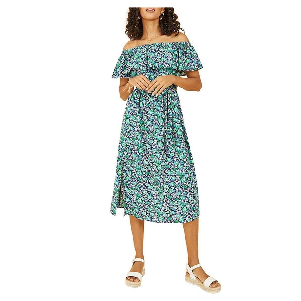 Yumi Womens/Ladies Ditsy Floral Off Shoulder Midi Dress