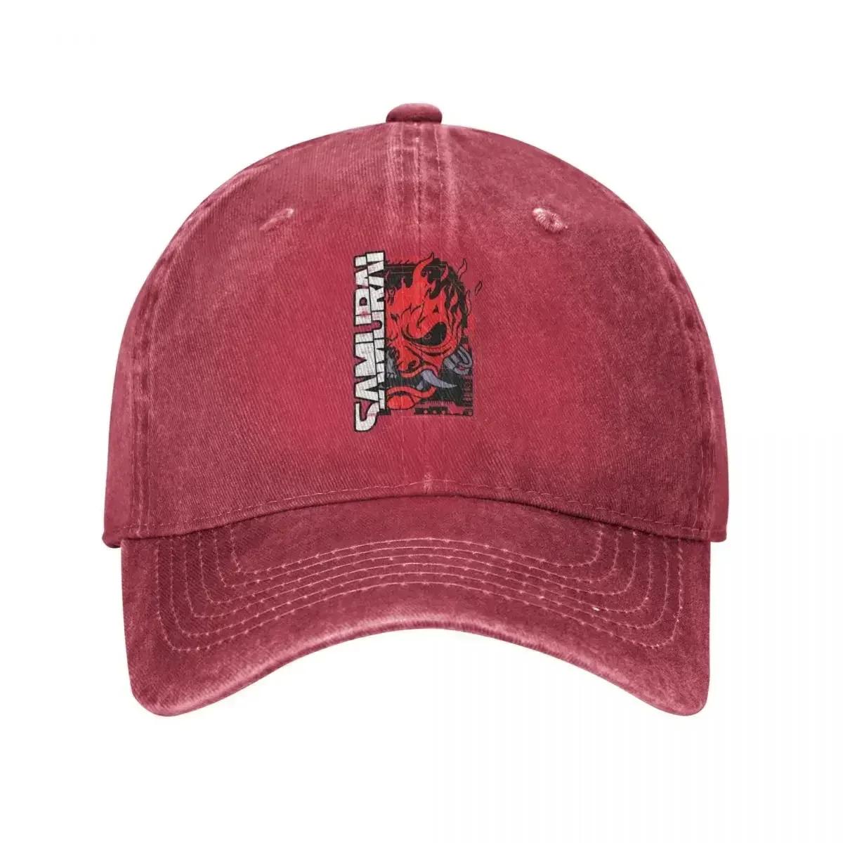 

Кепка-бейсболка Samurai Rock Band Game Винтажная Деним Стирка Кибер Японский Панк Гейминг Snapback Кепка Унисекс Женская Для тренировок на открытом воздухе Кепки One Size