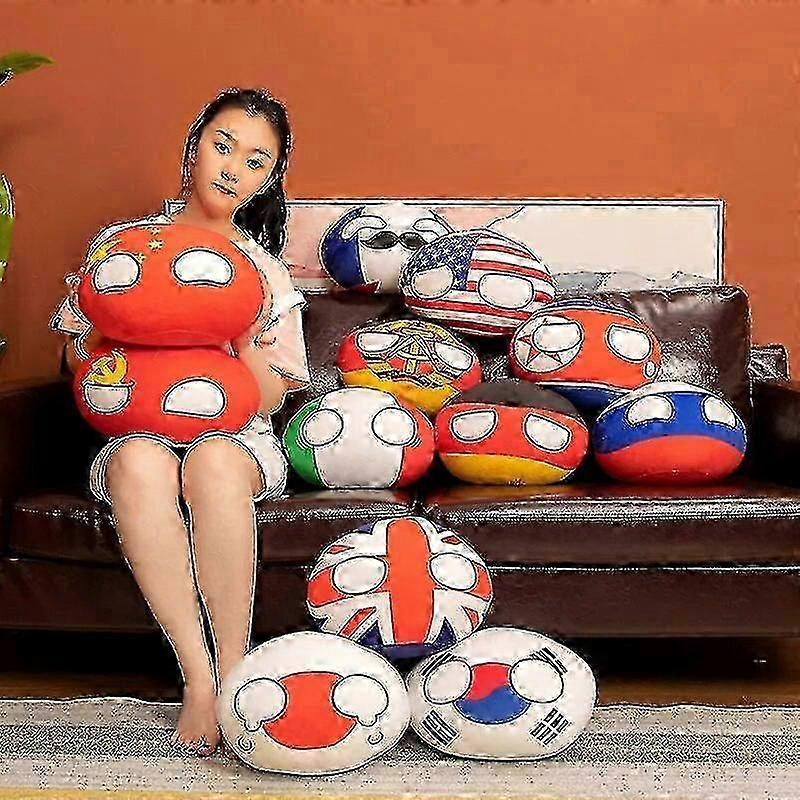 20-40cm Countryball Polandball Plush Toy Stuffed Pillow Japan France United Nation Canada Italy Usa Gdr Ger Ch Kawaii Room Decor
