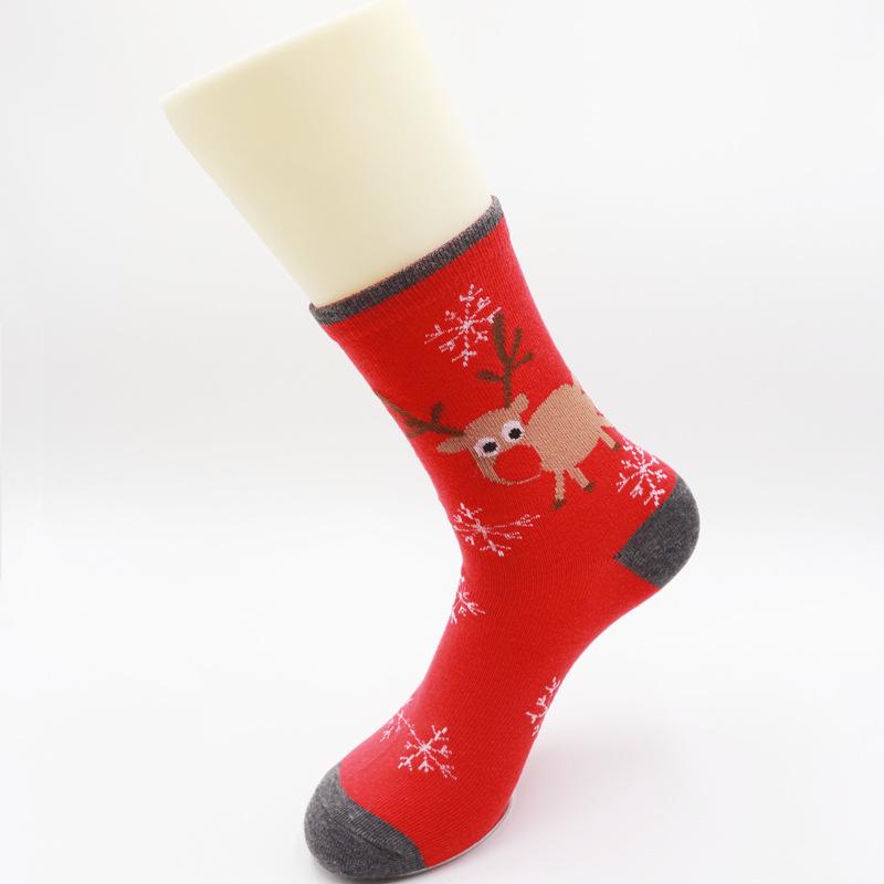 Holiday Cartoon Mid-Calf Women's Christmas Stockings Socks - Perfect New Year Gift In Red