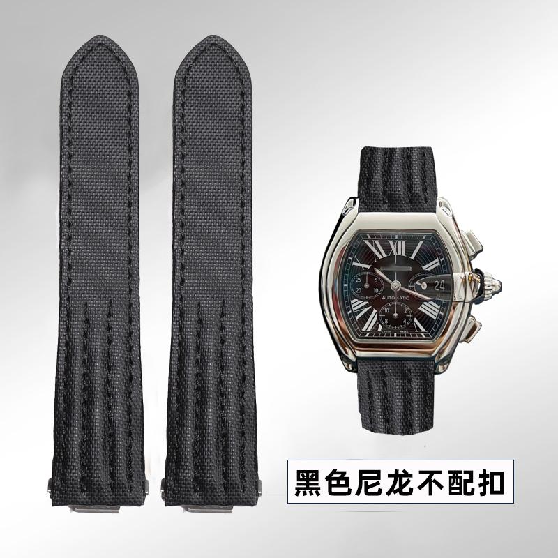 

19мм 20мм Для Cartier Roadster W6206018 W6206017 Ремінець для годинника зі справжньої шкіри Чоловічий Замінний Ремінець для годинника з коров ячої шкіри Нейлоновий Браслет ремінь 20mm