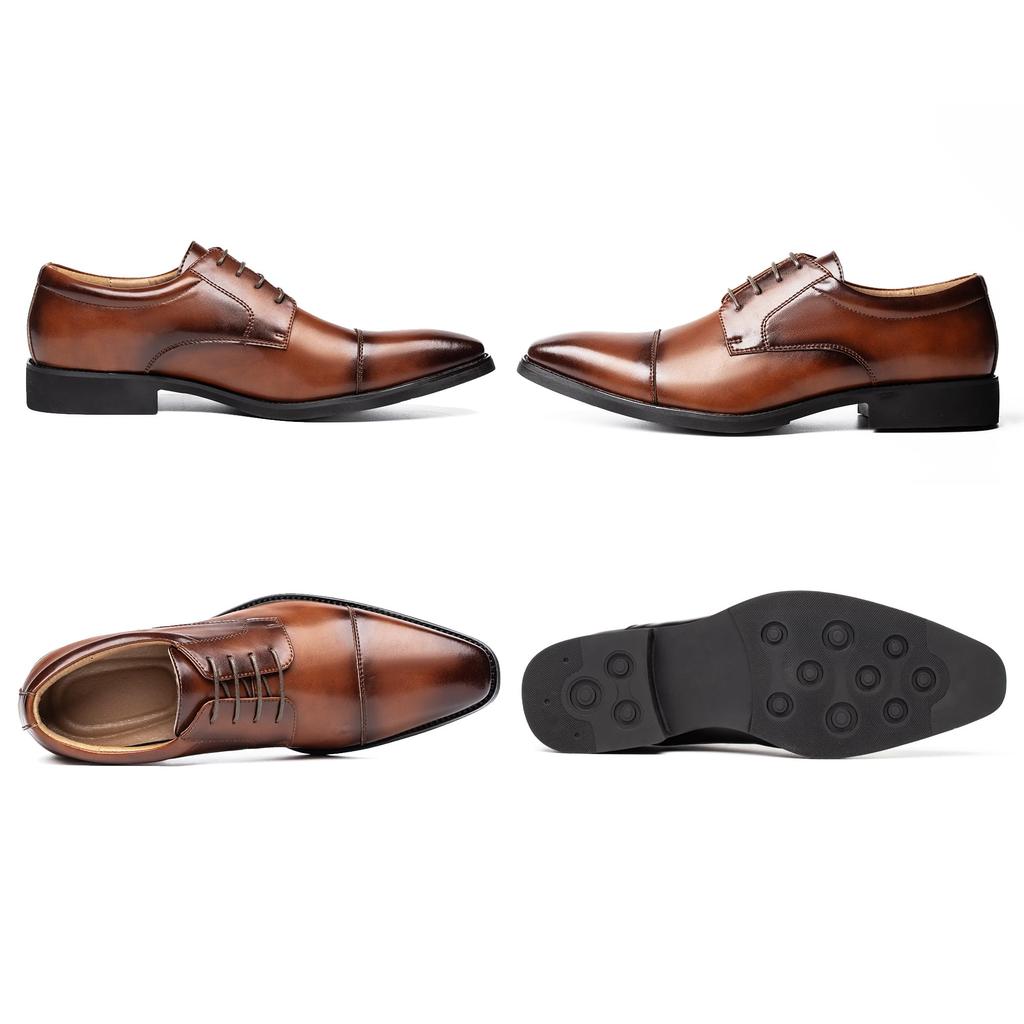 Foxlike Business Comfortable Leather Shoes for Genuine Leather with Comfortable Breathable Premium Size Men's Shoes, Running, Wingtip, Walking,