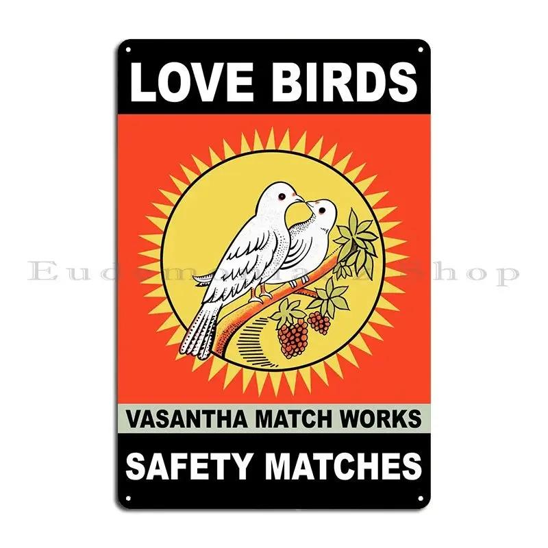 The Love Birds Metal Sign Wall Cave Cinema Funny Personalized Design Pub Tin Sign Poster 20x30cm(7.8x11.8inch)