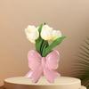 Bowknot Ceramic Vase Handmade Pottery Plant Flower Pot Floral Arrangement Display Crafts Office Decoration Home Accessories
