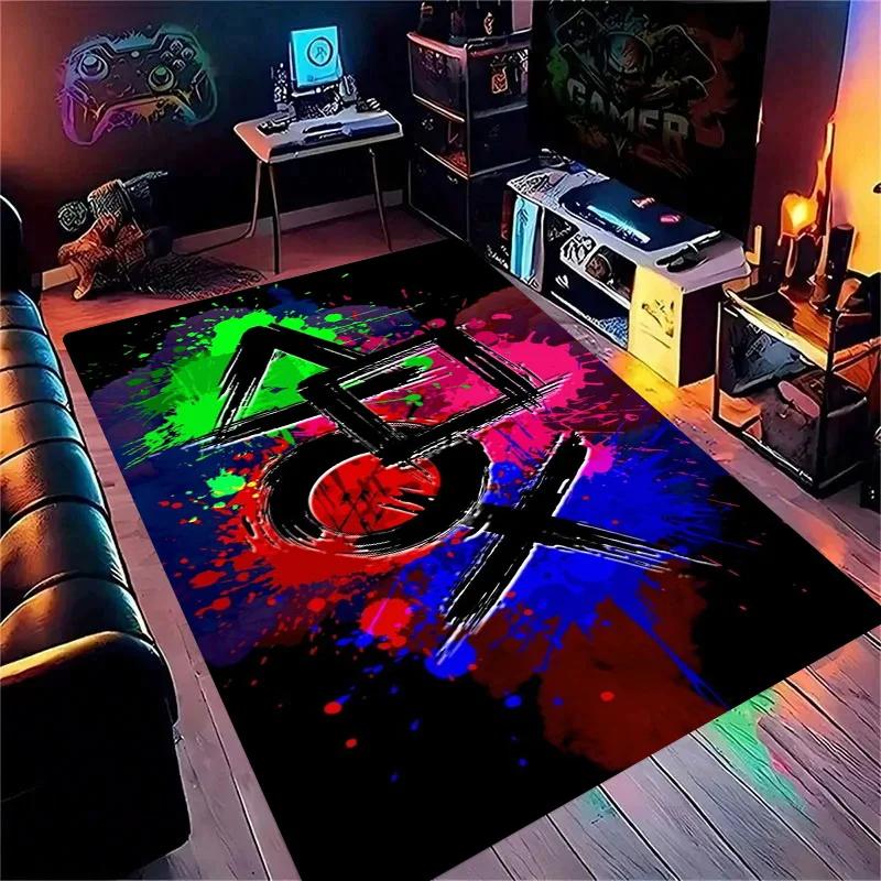Gaming for Boys Room Gamer Casual Carpet with Controller Design Rug for Game Room Bedroom Decor Machine Washab Mat