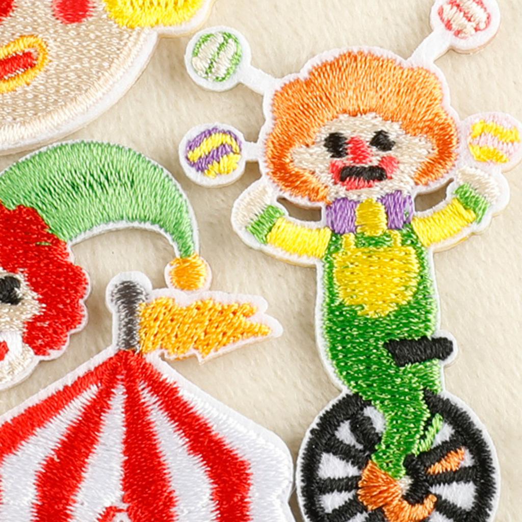 5 Pcs Lovely Clown Embroidered Patches Sew On Patches Circus Series Iron On Patches Clothing Patches Sewing Patches
