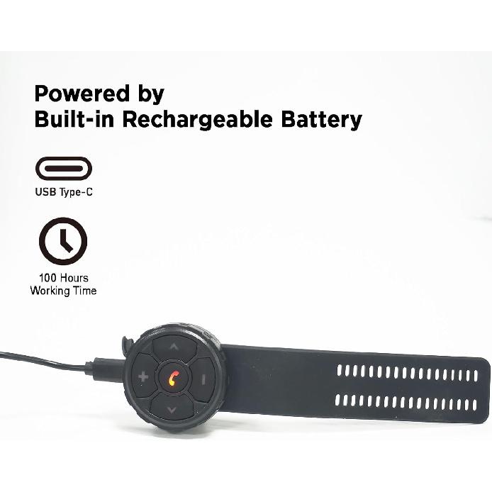 Bluetooth Media Button Remote Control IPX6 Waterproof Strap Type Wireless Controller for Car Bike Motorbike Steering Wheel Siri Call & Camera