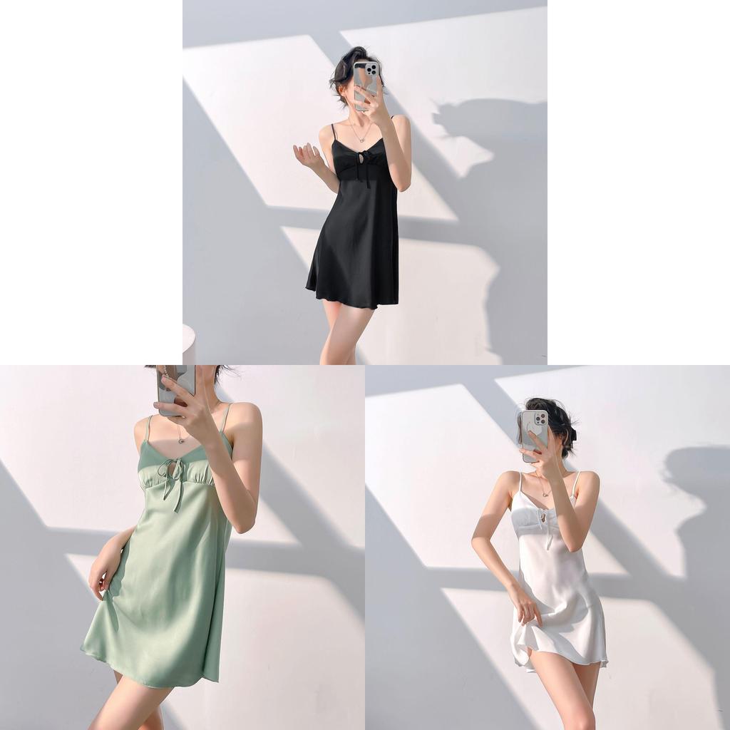 Ice Silk Sleeveless Nightdress Women Summer Breathable Sleepwear For Home Relaxation