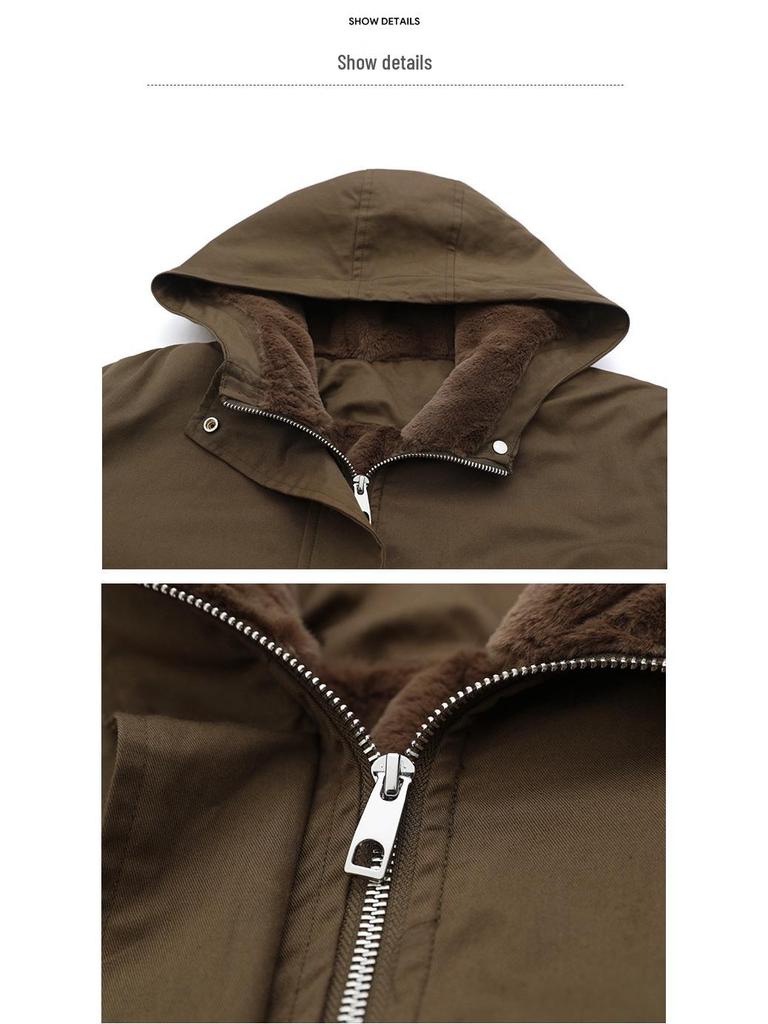 Women's 2024 Winter Fleece-Lined Thick Parka Coat – Short, Loose-Fit, Casual Cotton Jacket for Middle-Aged Moms