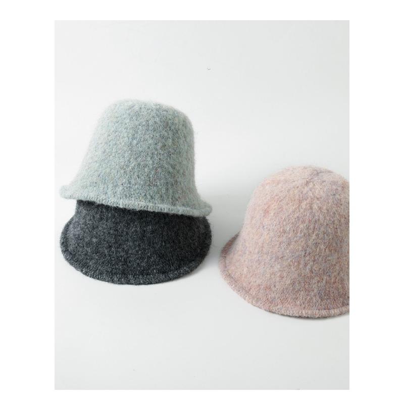 Women S Korean Style Solid Wool Winter Fisherman Hat