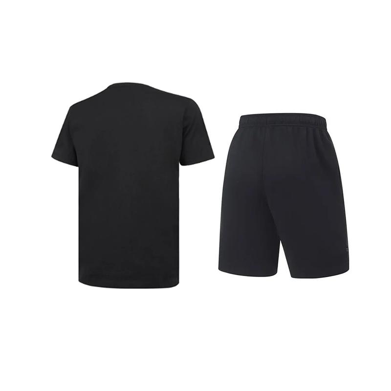 Li-Ning Round Neck Pullover Simple Comfortable Skin-Friendly Versatile Casual Sports Suit Unisex suit AHSUA49-2+AKST543-3