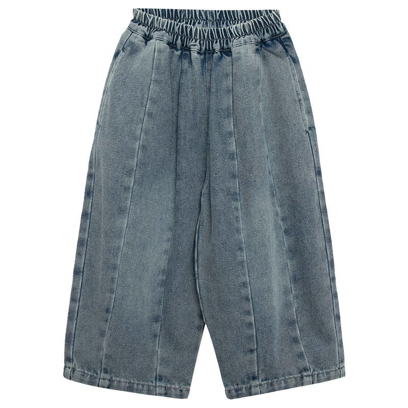 Boys Korean Style Patchwork Casual Denim Long Pants For Kids Spring Autumn