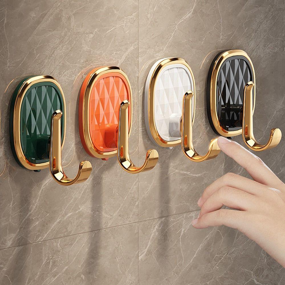 Light Luxury Plastic Hook Sticky Hook Free Punching No Trace Strong Backpack Hook Kitchen Hook Clothes Wholesale Hook