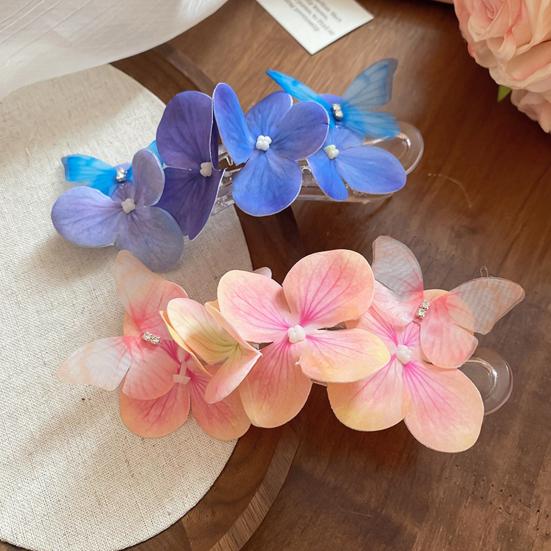 Butterfly Hair Clip Flower And Butterfly Hair Barrette Hawaiian Floral