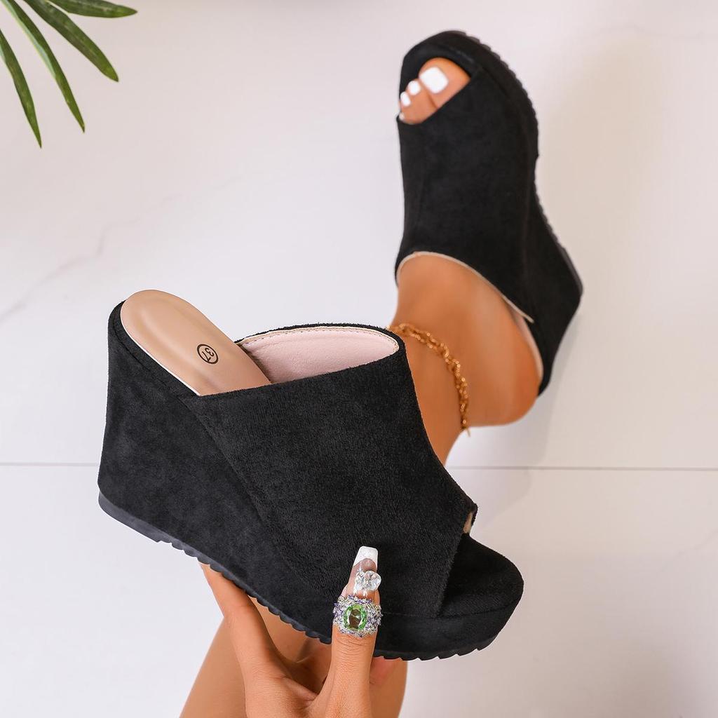 Wedge Sandals for Women Open Toe Summer Slippers Platform Heels 10.5cm High Heel Slides Comfortable Fashion Ladies Footwear