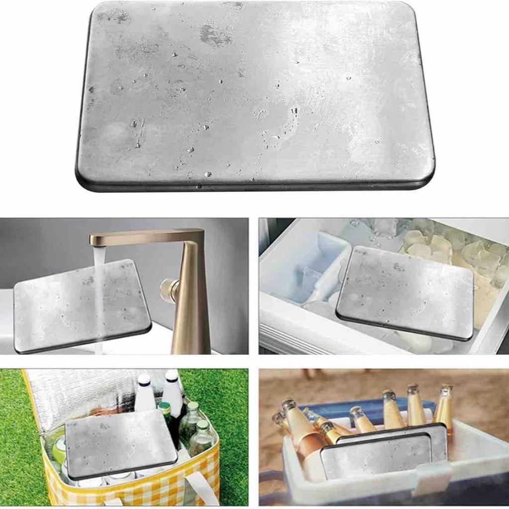 Ghiacciolo in Acciaio Inossidabile per Borsa Termica per Pranzo Piastra Fredda Congelabile Mattoncino