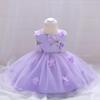 Chic Princess Birthday Dress: Fluffy Tulle, Bow, and Appliqué Design for Girls