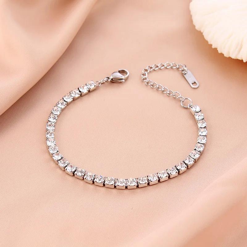 2026 New In Stainless Steel Bracelet For Women Adjustable Tennis Braclet Luxury Zirconia Braslet Girlfriend Gift Pulsera Femme