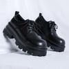 Fashion Autumn New Streetwear Fashion Business Casual Thick Platform Increase 8CM Leather Wedding Shoes Harajuku Korean Fashion Shoes