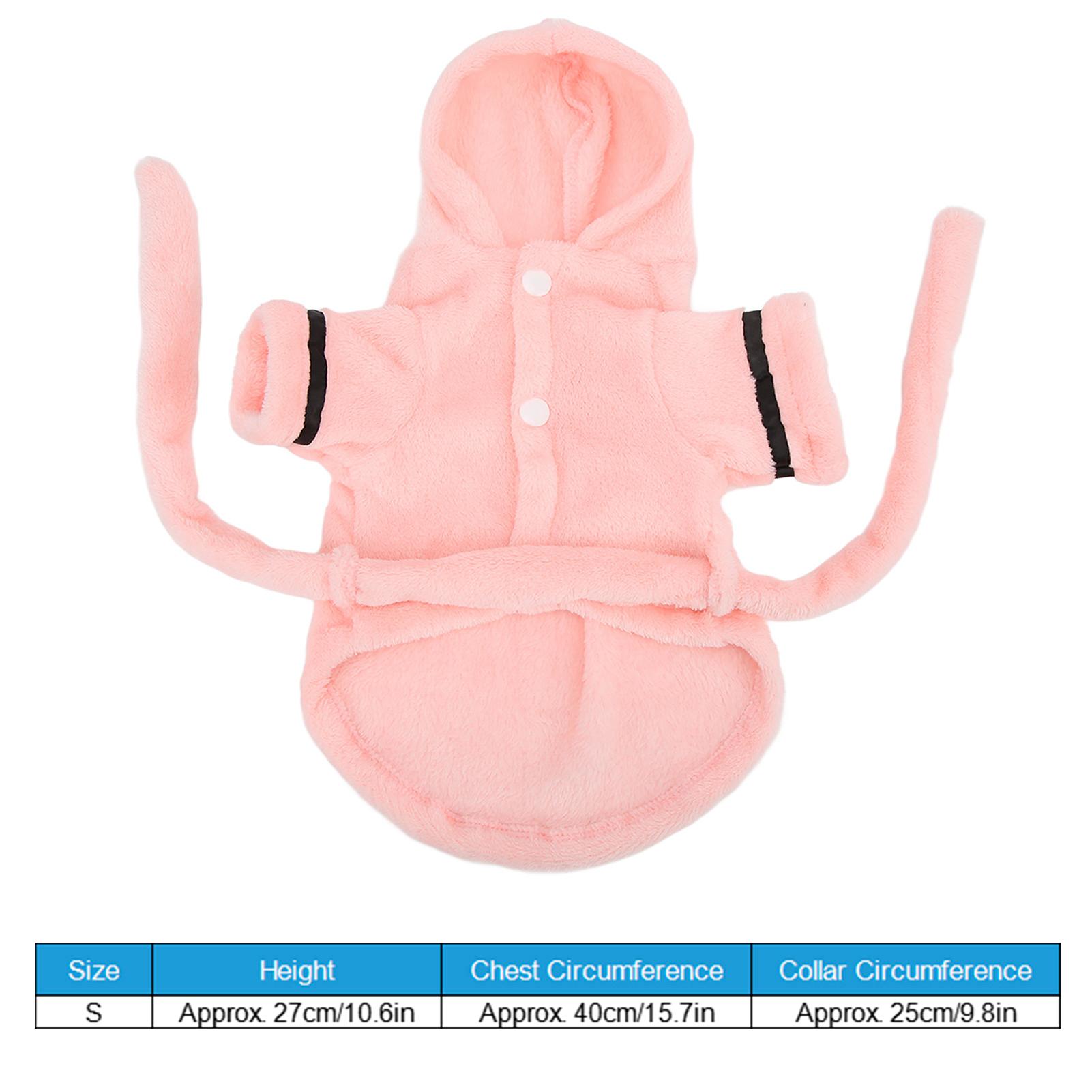 

Pet Bathrobe Plush Warm Absorbent Puppy Hooded Pajama With Waistband For Small Dogs Cats