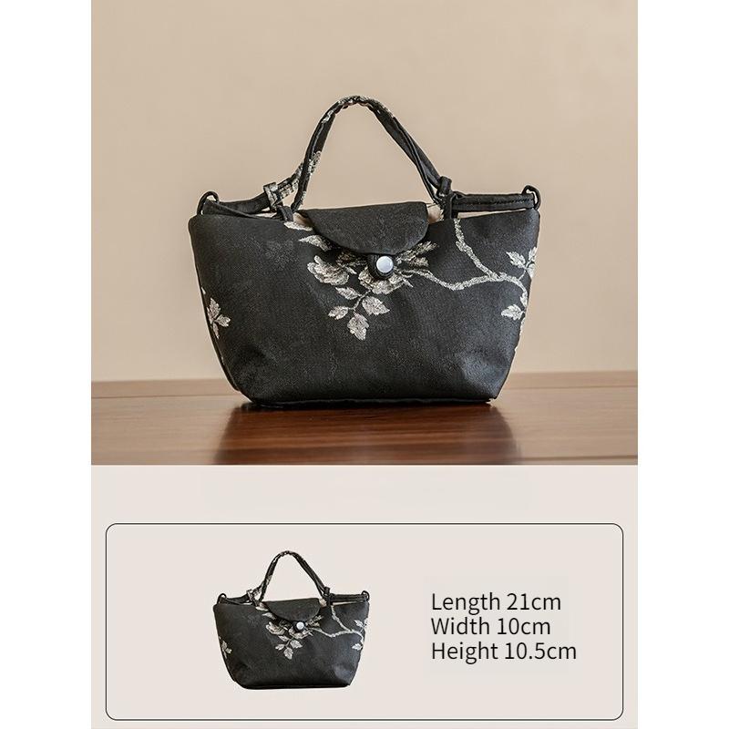 Brocade Embroider White Plum Blossoms Teaware Storage Bag Portable Travel Storage Bags Teaware Dirt-resistant Chinese Tea Cozies
