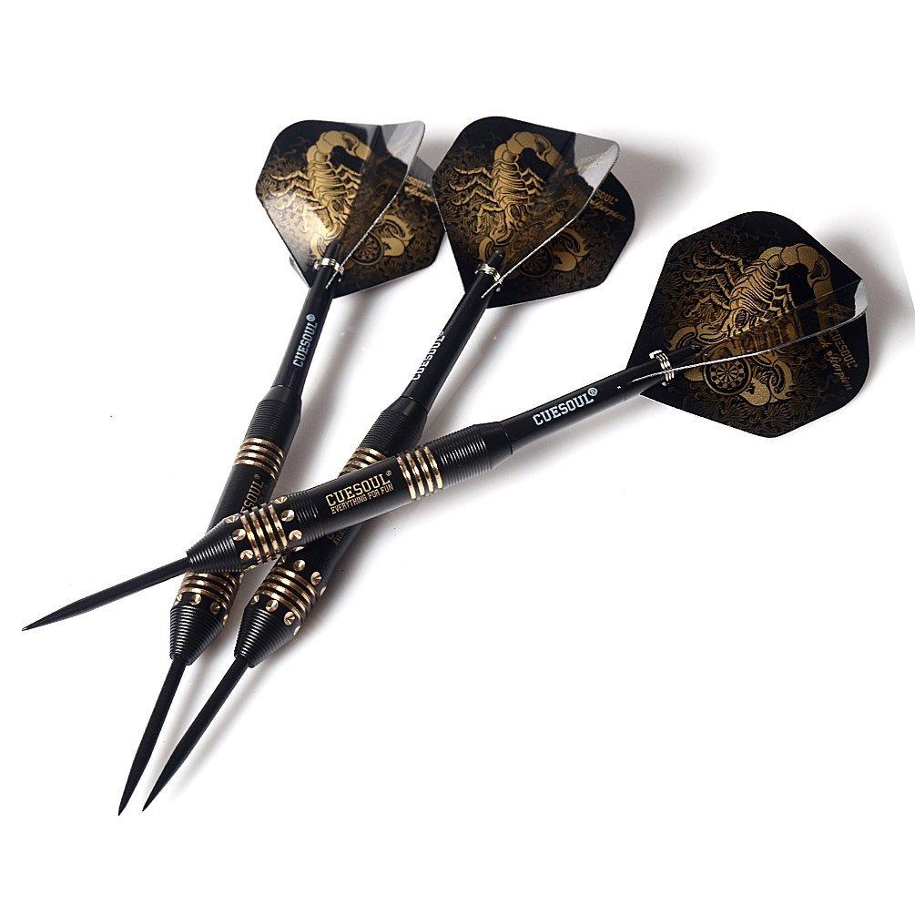 CUESOUL Black Scorpion Deluxe Steel Tip Darts Set, 20g F2002-L