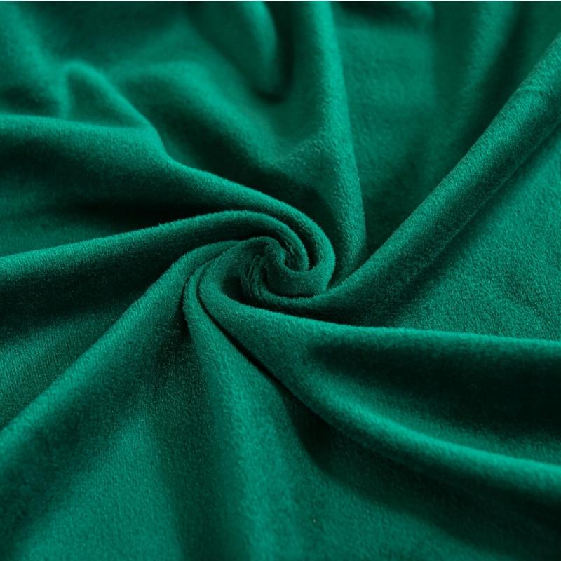 Bottle Green Velvet Elastic Wingback Armchair Cover [22E8]