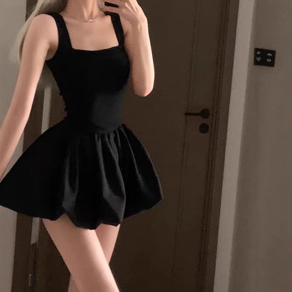 Ballet Waist Fluffy Suspender Dress Women's Summer Bud Skirt Birthday Dress Temperament Skirt
