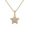 European and American Hip-hop Necklace, Three-layer Five-pointed Star Copper Inlaid Zircon Couple Pendant Neck Chain, Hipster Street Pendant.