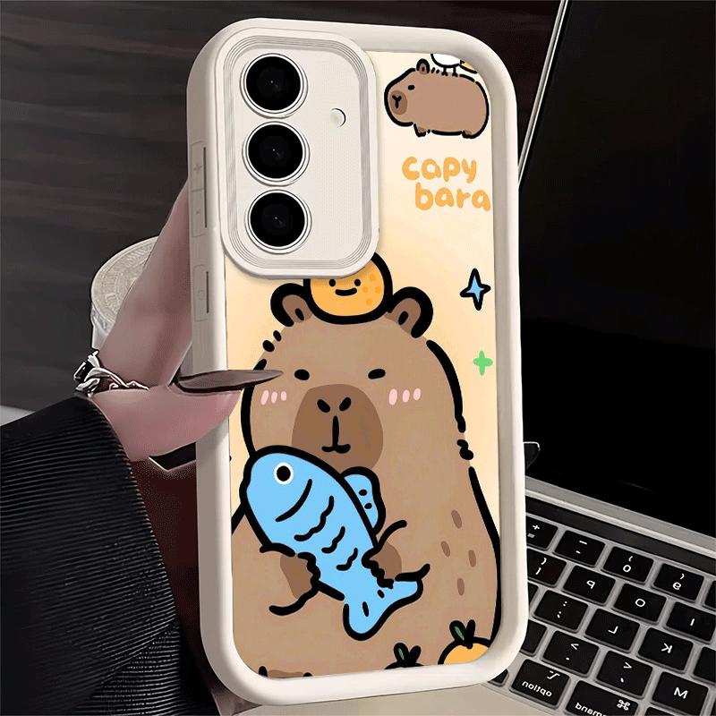 Phone Case for Samsung Galaxy A17 A16 A15 A14 A13 Funny Capybara Cartoon Cute A56 A36 A26 A55 A35 A25 A54 A34 A24 A53 A33 A23 A0
