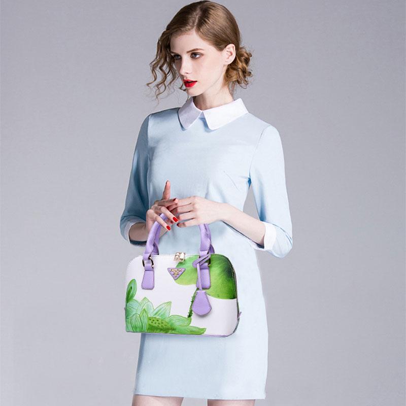 Kvinnor Handväskor Damer Casual Tote Bag Blomstertryck Kvinnlig Daglig användning Flickor Shopping Hand Bag