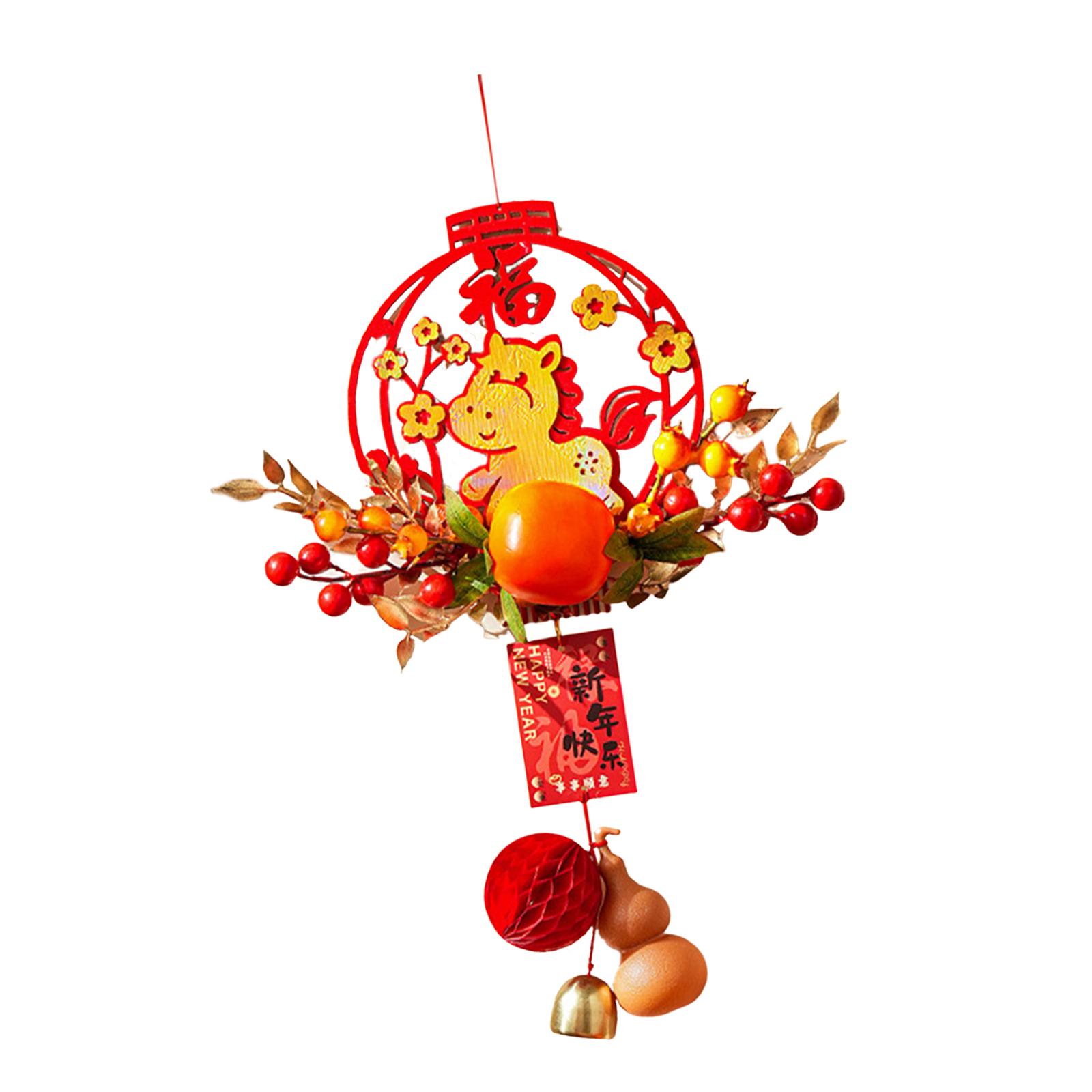 

Lunar New Year Door Pendant Decorative Hanging Ornament PVC Fabric for Home Front Door Window Spring Festival Year of the Horse