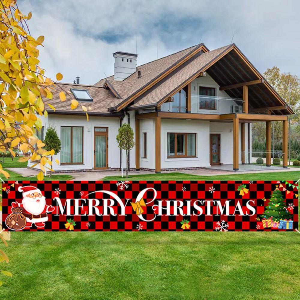 Foldable Christmas Pull Flag DIY Flag Banner Multipurpose Christmas Banner  Yard