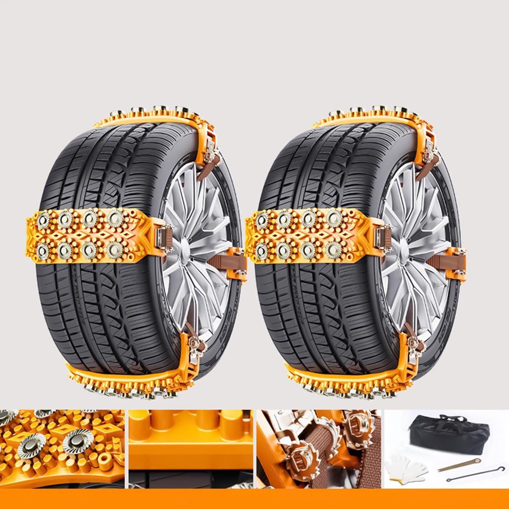 Snow Chains For Trucks 8-pieces Heavy-Duty Traction Winter Wheel Chains Fit 6.5-9.65-inch Tires For SUV Truck RV Pickup Minivan