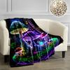 1PC Throw Fantasy Mushroom Flannel Blanket Forest Mushroom arts Bohemia style Soft thin Blankets for Home Car Camping Nap Picnic