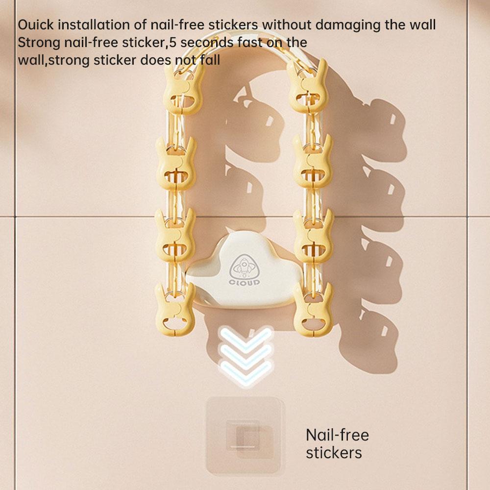 Socks Clip Quick Installation Lovely Drop Prevention Balcony Long Laundry Storage Supplies Wall Hanging Socks Clip Clothespin