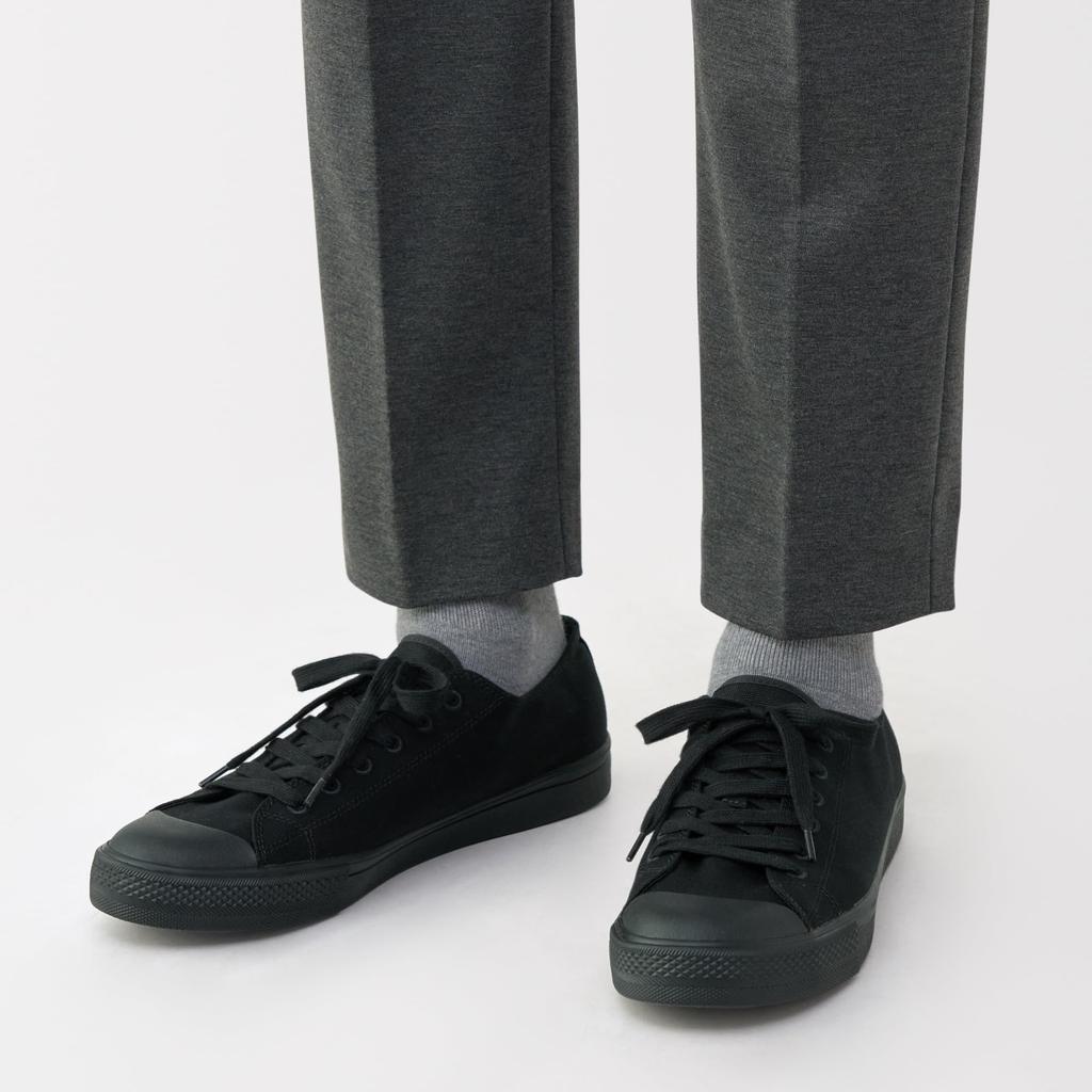 MUJI Men's Comfortable Water-Repellent Sneakers, Black Pattern, Size 28.5cm (EBC01A5A)