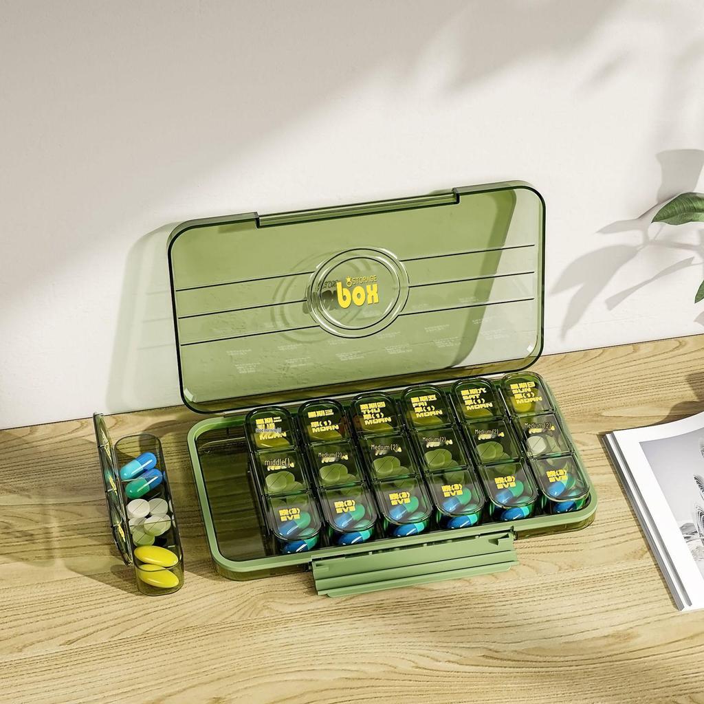 7-Day Travel Pill Organizer: Large Print, Three Daily Reminders for Elderly