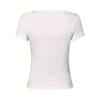 Women'S Elegant Button-Front T-Shirt with Golden Button Details Faux Pockets Casual Chic Style, Date Night Outfit, Decorative Front Buttons