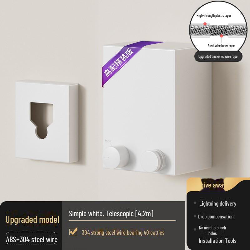 

Висувна мотузка з нержавіючої сталі для балкона/ванної кімнати Drill/No-Drill Dual Mounting Options