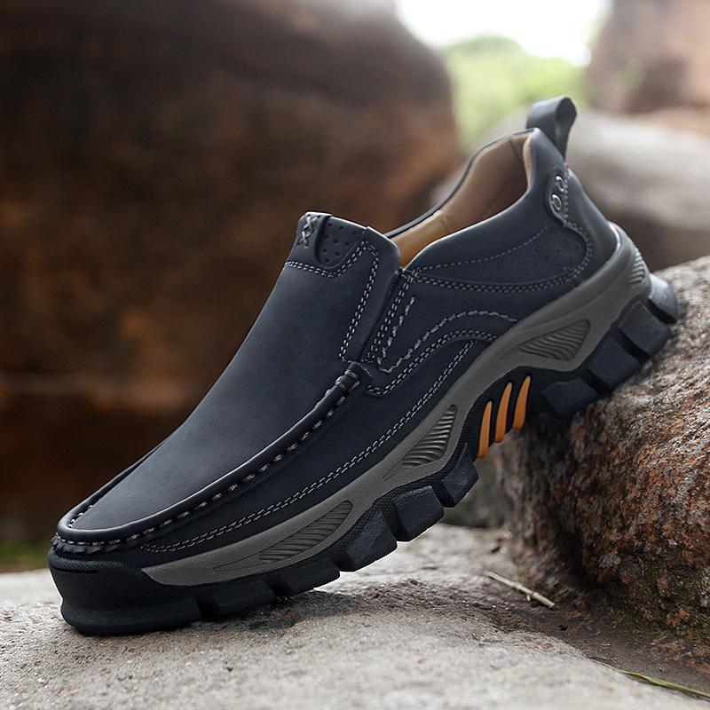 Men's Large Size Casual Leather Driving Shoes for Outdoor and Everyday Wear