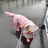 Medium and Large Dog Dog Raincoat Four-legged Waterproof All-inclusive Plus Mask Large Dog One-piece Poncho Cloak