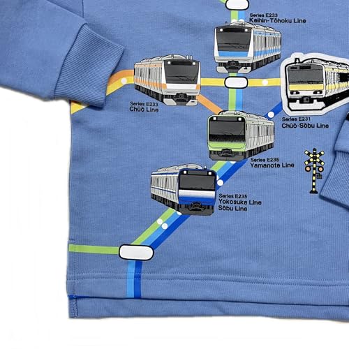 Kiejun Kids' JR Local Line Sweatshirt, Keihin-Tohoku Line, Chuo Line, Sobu Line, Yamanote Line, Yokosuka Line, Train, JR East Railroad Crossing, Route