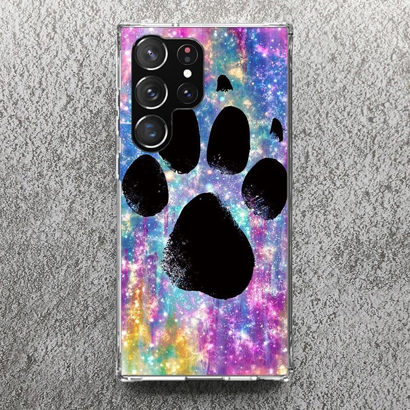 Dog FootPrint Soft Case for Samsung Galaxy S25 S24 S23 S22 Ultra S21 Plus S20 FE Phone Shell S10 + Pattern Cover Paw Cute Print